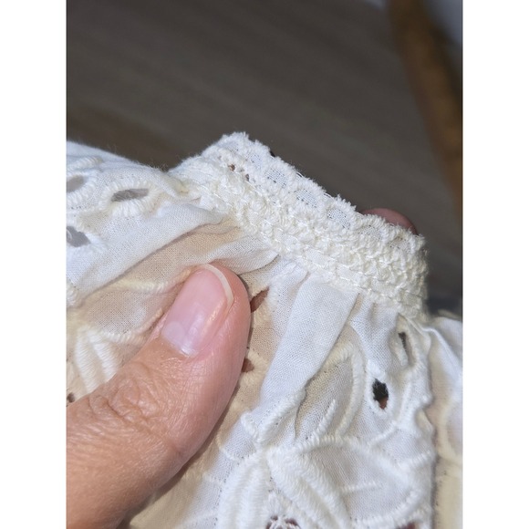 Vintage-Inspired Eyelet Lace Jabot Collar Tie-On White Cotton Prairie - Picture 5 of 8